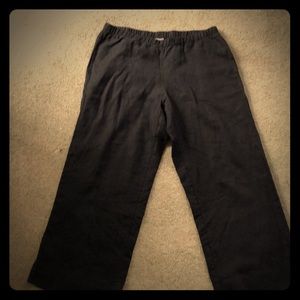 J.jill black linen pants size med